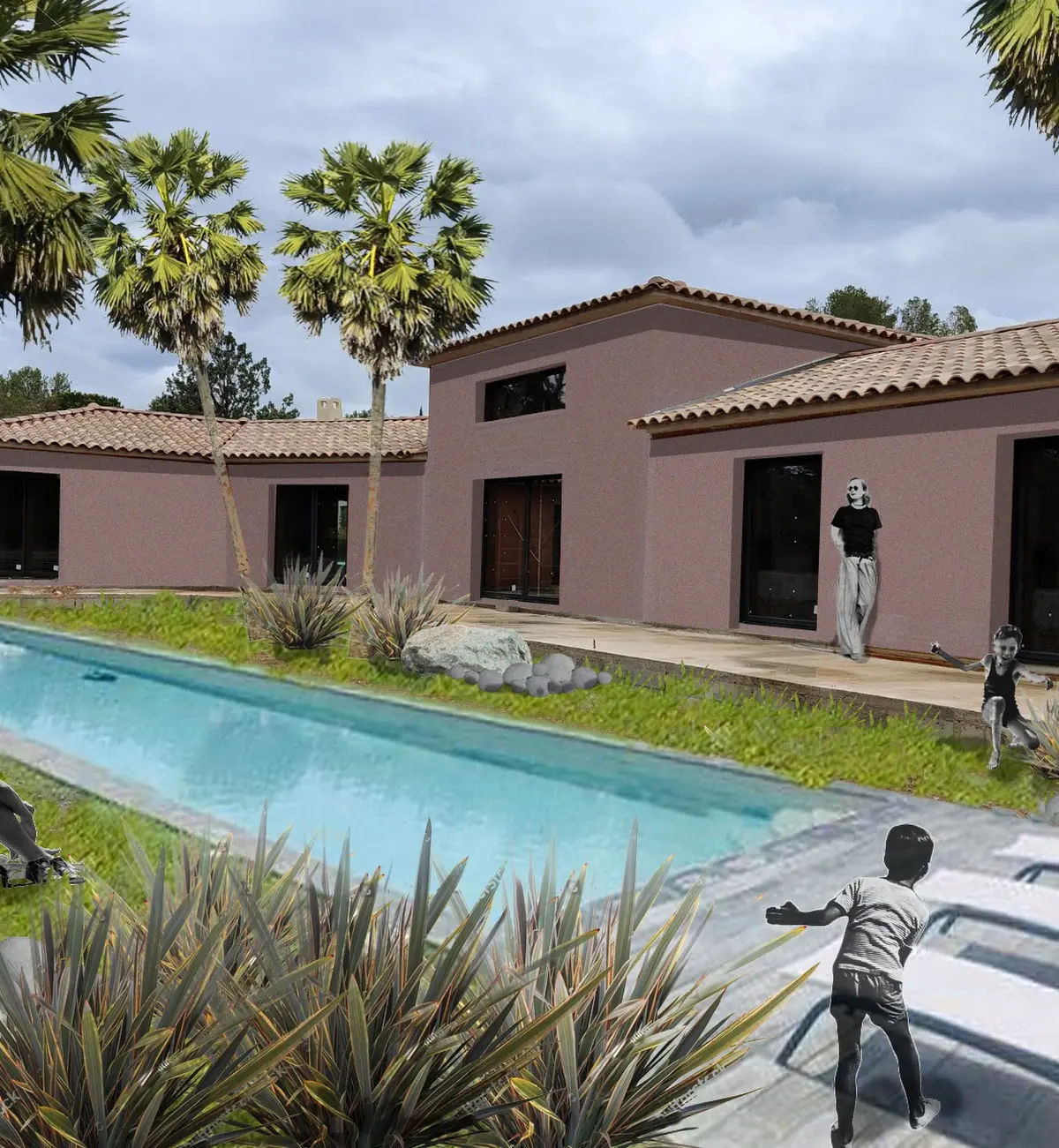 Villa et piscine réalisées